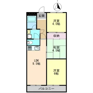 第1サニーハイツ【1階】の間取り