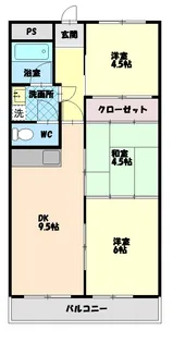 第1サニーハイツ【305号室】の間取り