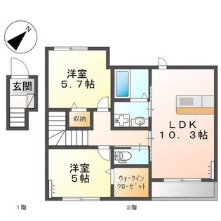 ラ・フォート福【2階】の間取り