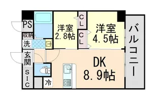 ファーストフィオーレ東灘【4階】の間取り