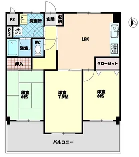 第2クレッシェンド戸川【4階】の間取り