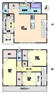 徳島県徳島市南常三島町3丁目【一戸建】の間取り