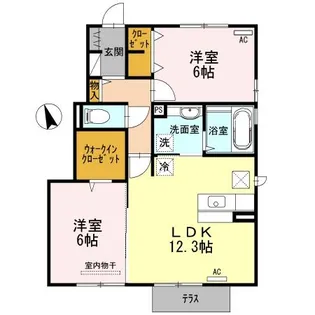 アヴァン ドゥース B棟【1階】の間取り