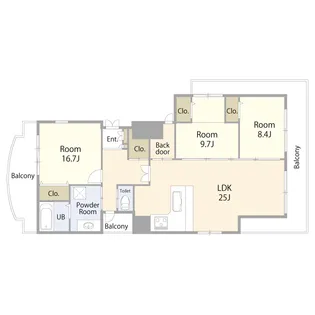 グランドスペラーレ六甲道【8階】の間取り