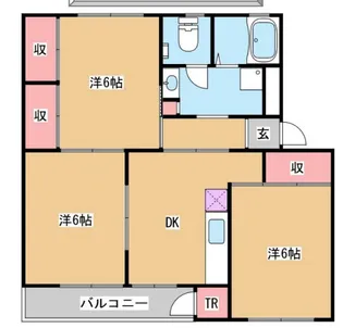 渦ケ森コーポ12号館【5階】の間取り