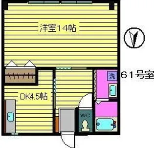 本庄ビル【61号室】の間取り