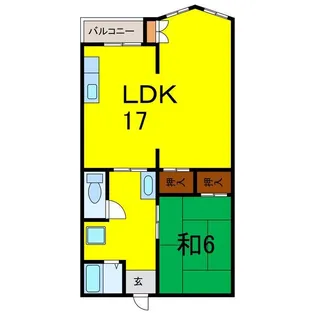 渭東ハイツ【3階】の間取り