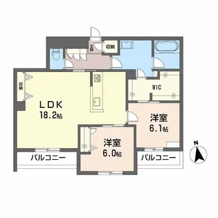 ベレオ安宅【2階】の間取り