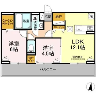 ハーベストCK【1階】の間取り