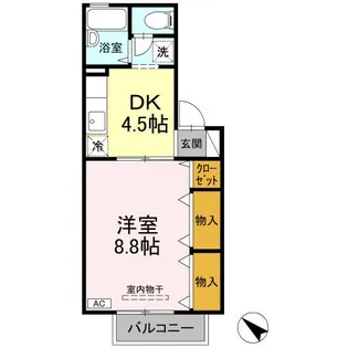 フロラシオン川内 Ⅰ棟【1階】の間取り