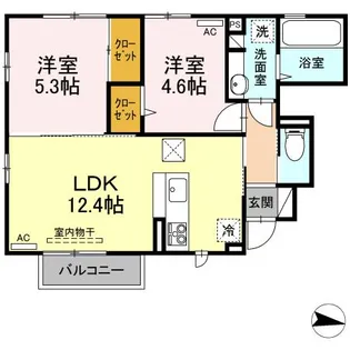 ココグラン【1階】の間取り