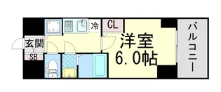 エスリードレジデンスグラン神戸三宮シティ【2階】の間取り