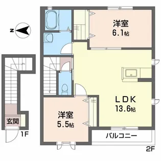 ガーデニアナナ【2階】の間取り