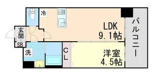 プレサンス三宮東フィール【12階】の間取り