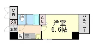 エステムコート三宮EASTIIリベルテ【6階】の間取り