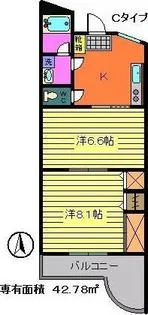 アーバンコート沖洲【204号室】の間取り