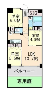 ミレーネ神戸住吉本町【-1階】の間取り