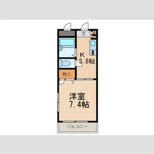 柴崎ハイツ鴨子ヶ原【2階】の間取り