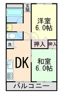 西芦屋グリーンハウス【6階】の間取り