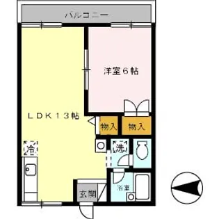 セジュール住吉 B棟【B102号室】の間取り
