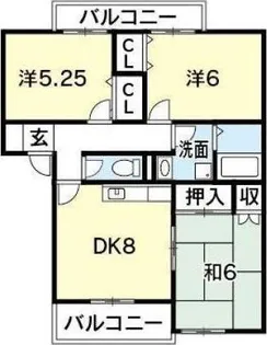 ベンラート三津屋【306号室】の間取り