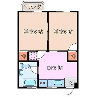 富田中央ビル【401号室】の間取り