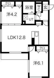 ベレッツァ甲南山手【0102号室】の間取り