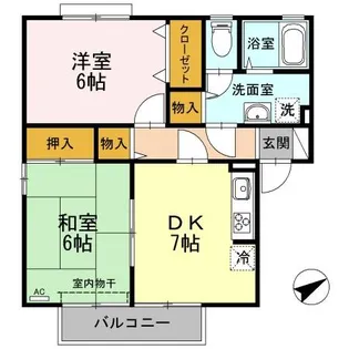 シャトル沖浜 A棟【101号室】の間取り