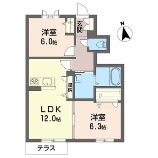 シャーメゾンWEST B棟【1階】の間取り