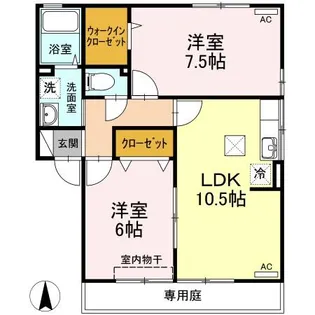 シャトーショコラA【102号室】の間取り