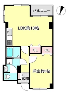 ロジュマン反高【3階】の間取り
