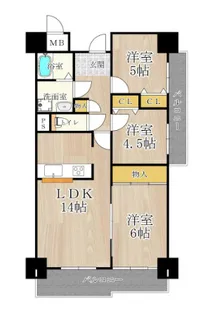 ライフ新神戸【501号室】の間取り