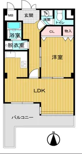 プレシオ六甲道【5号室】の間取り