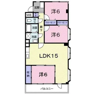 ライツェント浜芦屋【3階】の間取り