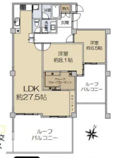 六甲グランドハイツ【8階】の間取り