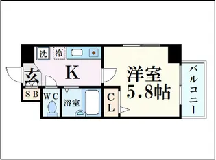 ブロスコート六甲Ⅱ【6階】の間取り