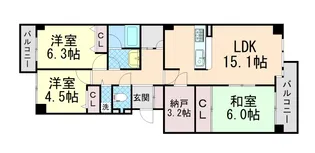 岡本シティハウス【3階】の間取り