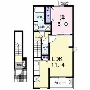 グランディール沖洲 A【2階】の間取り