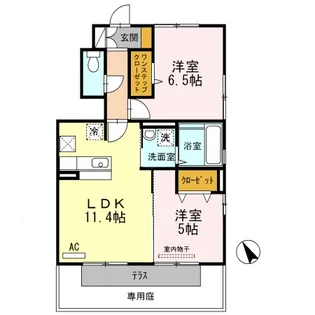 フルラージュ【101号室】の間取り