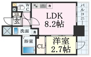 アドバンス三宮ラシュレ【4階】の間取り