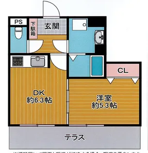 カサベラ西岡本【102号室】の間取り