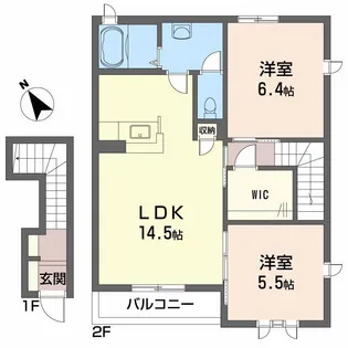 シャーメゾンエピナール A棟【2階】の間取り