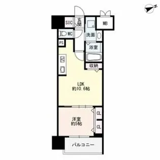 ザ・シンフォニア新栄【208号室】の間取り