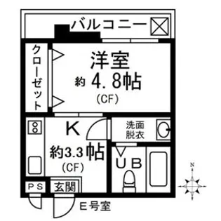 吉川屋ビル【5E号室】の間取り