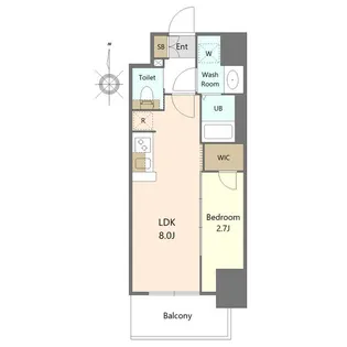S-RESIDENCE亀島駅前ascent【5階】の間取り