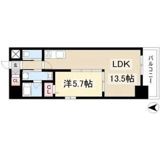 ラヴィータ泉【4階】の間取り
