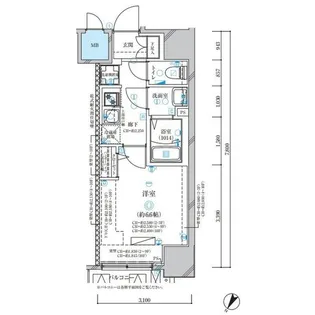 ディアレイシャス名古屋中村公園Ⅱ【3階】の間取り