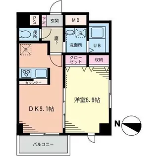 東京都渋谷区本町3丁目【マンション】の間取り