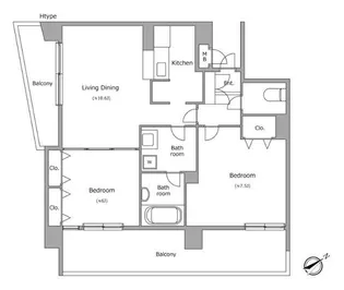 東京都新宿区西早稲田2丁目【マンション】の間取り