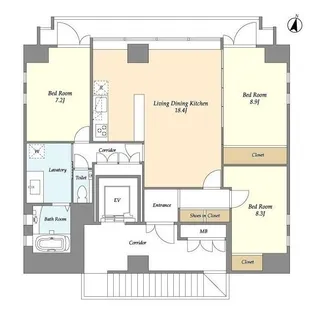 東京都千代田区九段北1丁目【マンション】の間取り